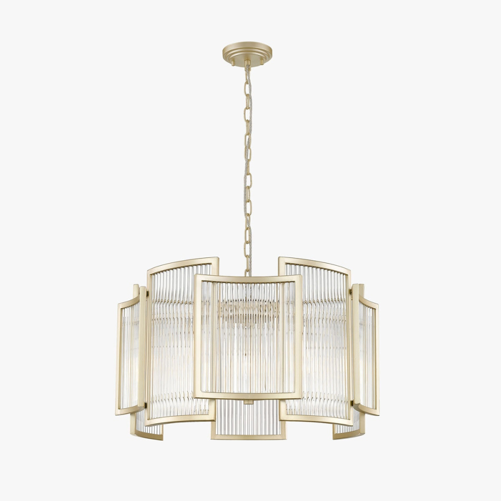 Chicago 5 Light Matt Gold Ceiling Pendant 56cm