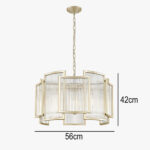 Chicago 5 Light Matt Gold Ceiling Pendant 56cm - Image 2