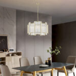 Chicago 5 Light Matt Gold Ceiling Pendant 56cm - Image 5