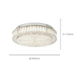 Eglo Balparda Ceiling Light 410mm in Crystal Chrome - Image 2