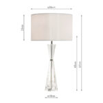 Risha Crystal Table Lamp with Ivory Faux Silk Shade - Image 2