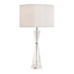 Risha Crystal Table Lamp with Ivory Faux Silk Shade - Image 3
