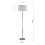Delta Polished Chrome Floor Lamp with Ivory Shade - Image 2