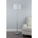 Delta Polished Chrome Floor Lamp with Ivory Shade - Image 3