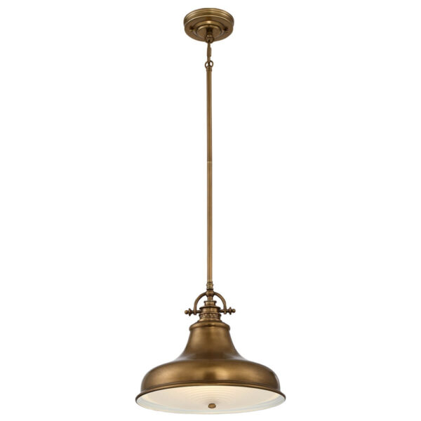 Quoizel Emery 1 Light Medium Pendant in Weathered Brass