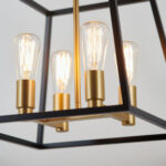 Artika Carter Square Black and Gold Chandelier Light (without bulbs) - Image 2