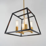 Artika Carter Square Black and Gold Chandelier Light (without bulbs) - Image 3