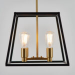 Artika Carter Square Black and Gold Chandelier Light (without bulbs) - Image 4