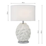 Zachary Textured Oval Table Lamp with White Linen Shade - Image 2