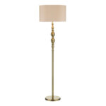 Madrid Antique Brass Floor Lamp with Faux Silk Shade - Image 4