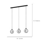 Eglo Ariscani 3 Smoked Glass Ball Light Pendant - Image 2