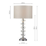 Oleana Polished Chrome Glass Crystal Table Lamp with Ivory Shade - Image 2