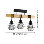 Eglo Townshend 3 Light Geometric Pendant - Image 2