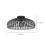 Eglo Mogano Ceiling Light in Black - 17" (43cm) - Image 2