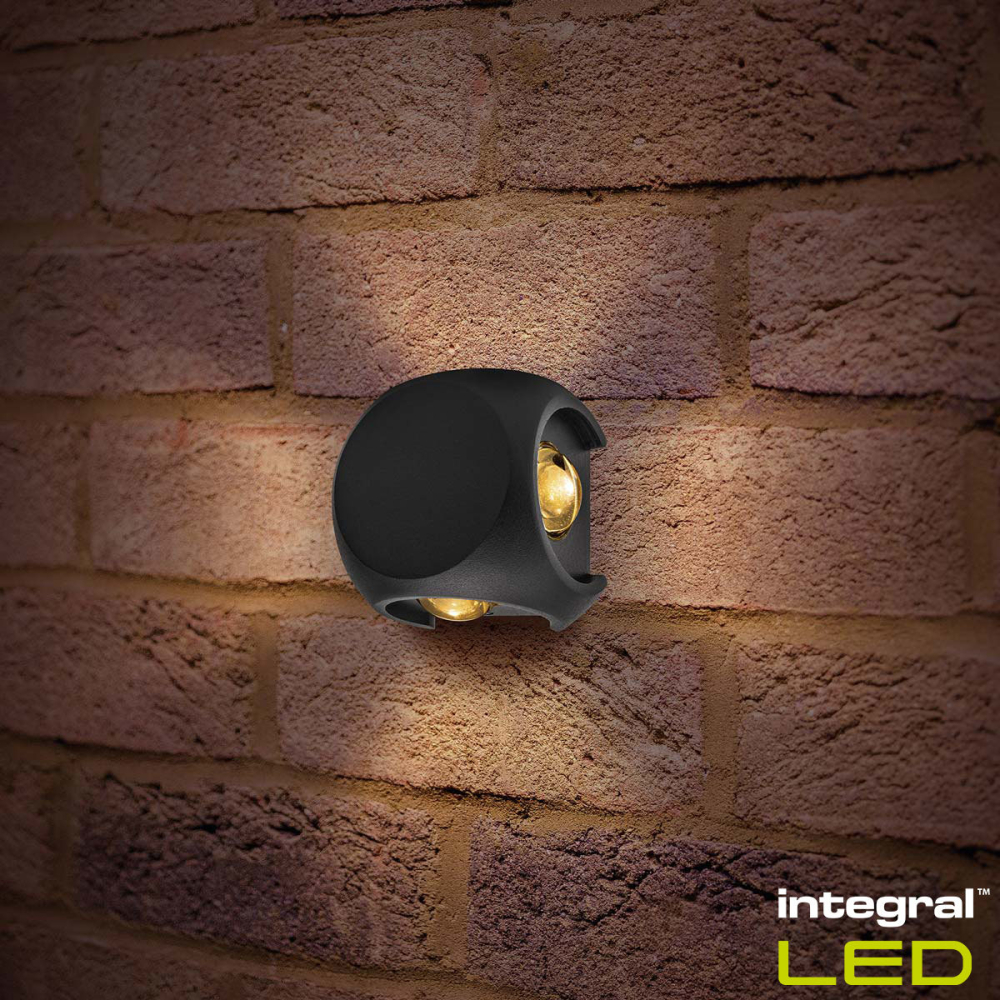 Integral Crosscube 4-Way Outdoor Wall Light, 2 Pack