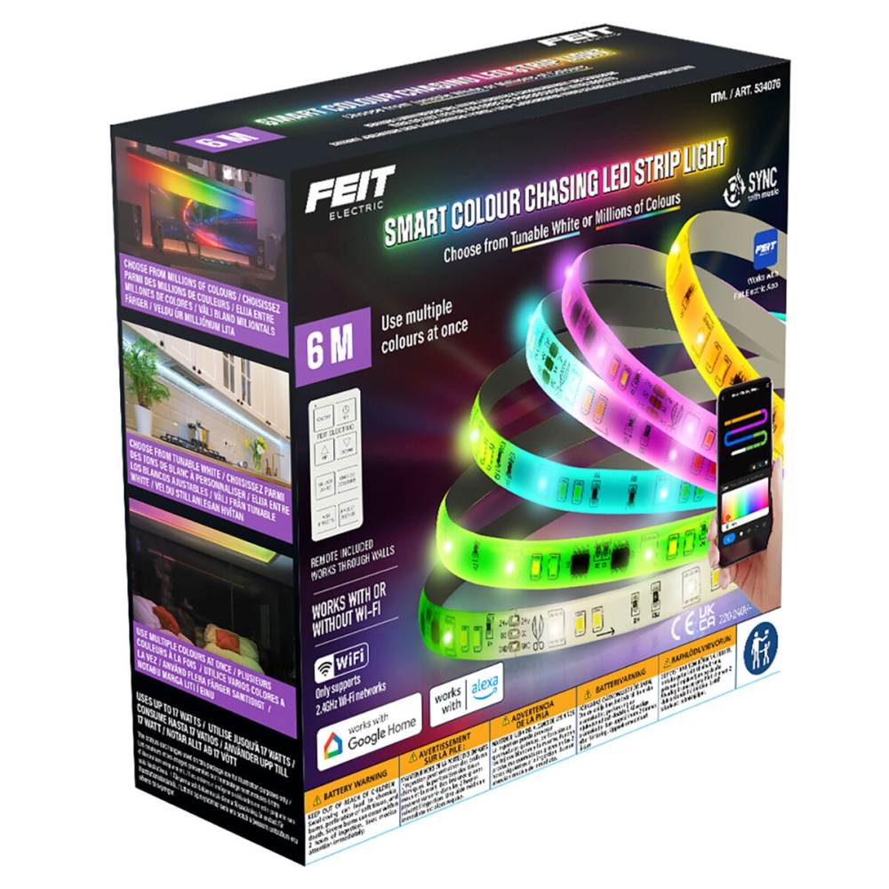 Feit 19.6ft (6m) Smart LED Colour Chase Strip Lights