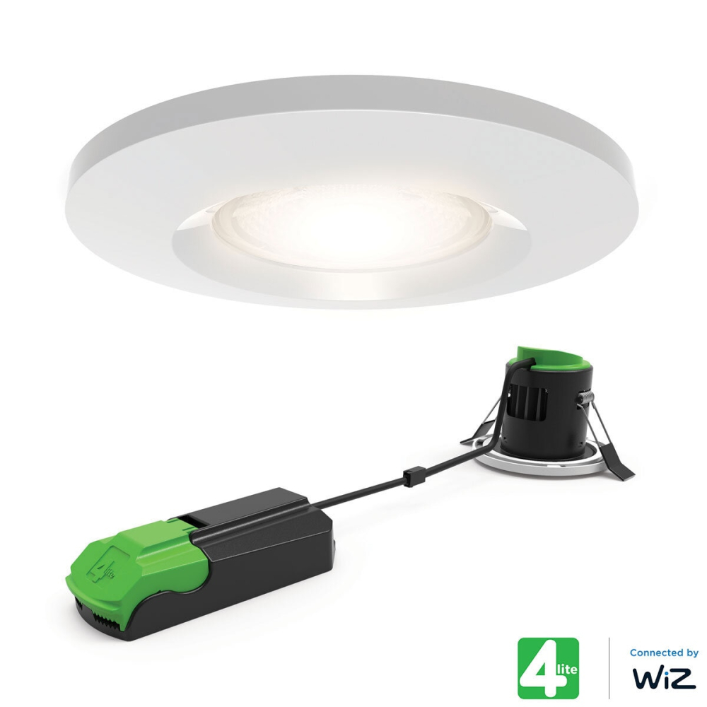 4lite WiZ Connected LED Fire Rated IP65 Downlight White