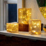 Evergreen LED Glass Sphere & Cube Lights, 3 Piece - Image 7