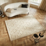 Concept Looms Priory Ivory Circles Rug in 4 Sizes