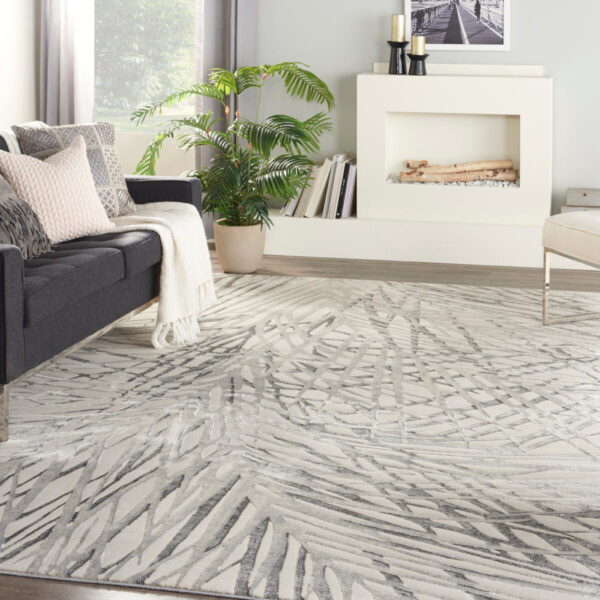 Rustic Textures Ivory & Grey Rug in 3 Sizes