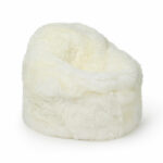 Bowron Longwool Sheepskin Beanbag in Ivory, 80 x 56 cm - Image 2