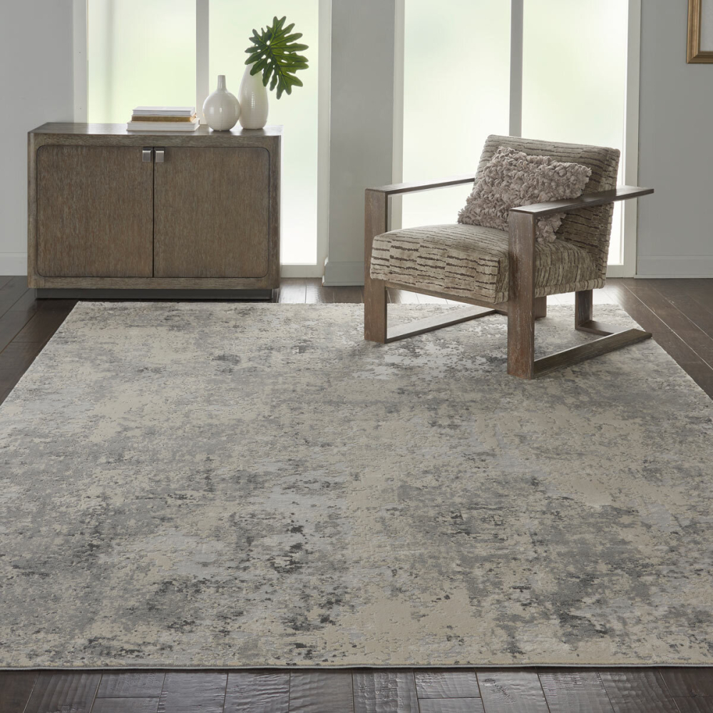 Rustic Textures Mottled Grey Rug in 3 Sizes