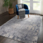 Rustic Textures Faded Blue Rug in 3 Sizes