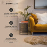 Naturally Sheepskins Long Wool Quad Rug, 180 x 110 cm in Steel Grey - Image 8