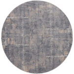 Rustic Textures Faded Blue Circle Rug, 160 cm - Image 2
