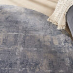 Rustic Textures Faded Blue Circle Rug, 160 cm - Image 3