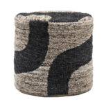 Gallery Bergen Mono Graphic Drum Pouffe, 50 x 45 cm - Image 3