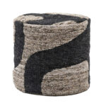 Gallery Bergen Mono Graphic Drum Pouffe, 50 x 45 cm - Image 4