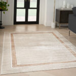 Glitz Cream Border Rug in 3 Sizes - Image 4