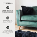 Naturally Sheepskins Mongolian Cushion, 50 x 50 cm in Grey - Image 4