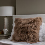 Naturally Sheepskins Mongolian Cushion, 50 x 50 cm in Grey - Image 8