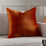Paoletti Luxe Rust Velvet Feather Fill Cushion 2 Pack, 55 x 55 cm