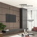 Artika Sonolok Acoustic Wall Panel Set in Walnut & Black, 4 Pack - Image 4