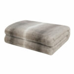 Luxe Faux Fur Throw in Taupe, 152 x 177 cm - Image 6