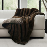 Luxe Faux Fur Throw in Taupe, 152 x 177 cm - Image 11