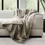 Luxe Faux Fur Throw in Taupe, 152 x 177 cm - Image 23