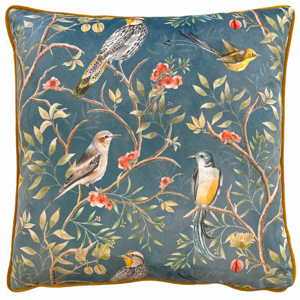 Wylder Chinoiserie Blue Feather Fill Cushion 2 Pack, 43 x 43 cm