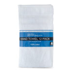 Grandeur 100% Cotton Hospitality Hand Towels, 12 Pack