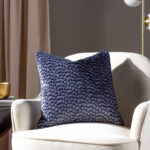 Furn Lanzo Velvet Feather Fill Cushion 2 Pack in Blue, 45 x 45 cm