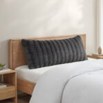 Casual Living Faux Fur Body Pillow in Dark Grey, 50 x 121 cm