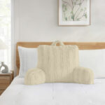 Parma Embossed Cream Faux Fur Bedrest Pillow