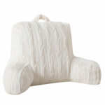 Parma Embossed Cream Faux Fur Bedrest Pillow - Image 4