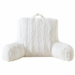 Parma Embossed Cream Faux Fur Bedrest Pillow - Image 5