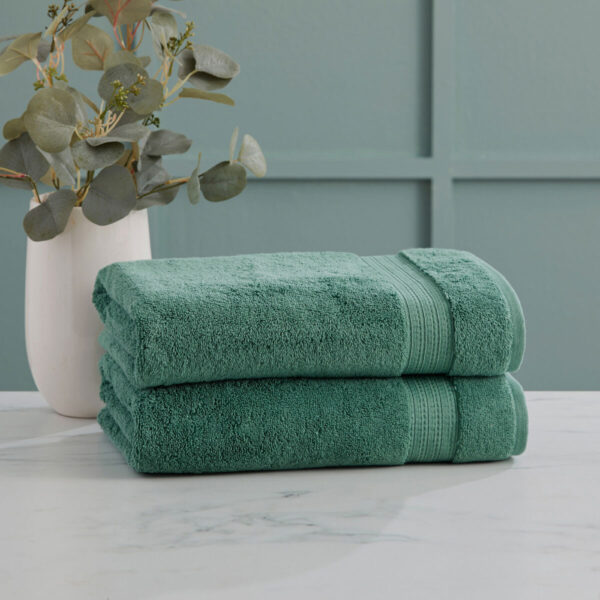 Grandeur 100% Hygro Cotton Bath Towels, Pack of 2 in Oil Blue