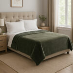 Kirkland Signature Taupe Queen Plush Blanket, 248 x 233 cm - Image 2