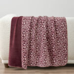 Casual Living Reversible Burgundy Plush Throw, 127 x 177 cm